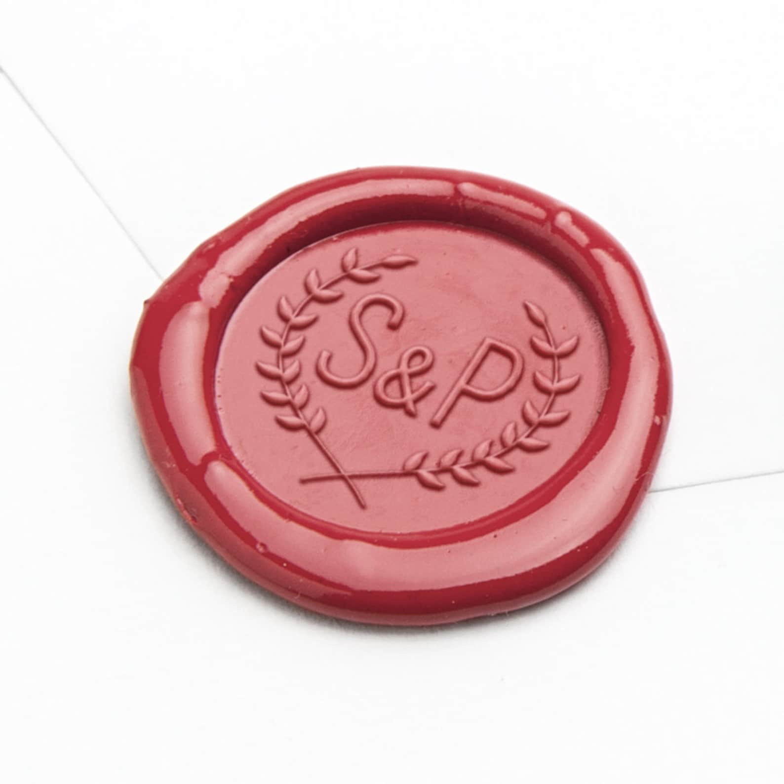 Wax Seal Stamp Laurel Couple Initials Wax Seal Stamp Custom Etsy Canada