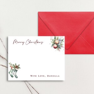 30 Stück kundenspezifische Weihnachtskarten, personalisierte Anmerkungskarten, Monogramm-Briefpapier, Weihnachtskarten, kundenspezifische Feiertagskarte, personalisiertes Briefpapier