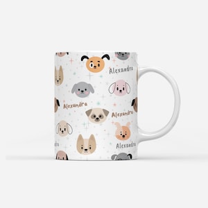 Custom Dog Pattern Mug | Personalized Dog Pattern Mugs | Custom Dog Mug | Custom Dog Print Mug | Dog Mug | Custom Gifts | Cute Dog Mug