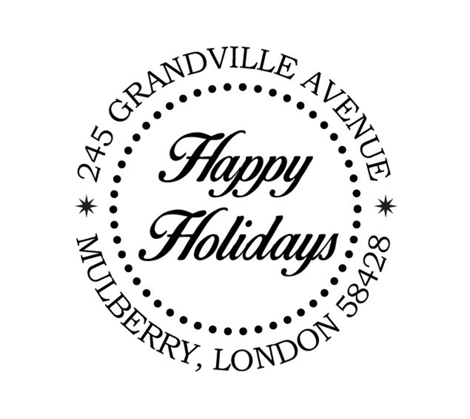 Personalized Holiday Stamp Happy Holidays Stamp Custom Etsy