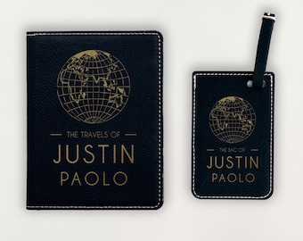 Funda de pasaporte personalizada, etiqueta de equipaje personalizada, funda de pasaporte de cuero personalizada, etiqueta de equipaje de cuero personalizada, billetera de pasaporte personalizada