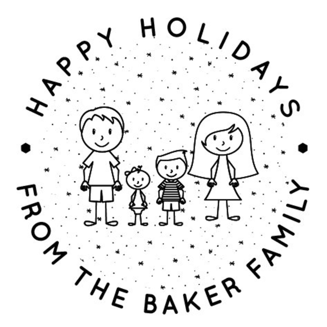 Family Christmas Stamp Custom Stamp Holiday Stamp Etsy