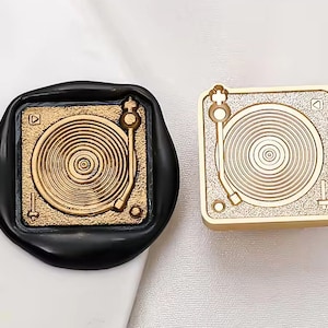 Timbro sigillo di cera musicale, sigillo di cera 3D, sigillo di cera, timbro di cera lettera, timbro di cera fustellato, timbro di cera regalo, flusso, giradischi