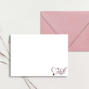 30 Stück benutzerdefinierte Grußkarten, personalisierte Karte, Monogramm Briefpapier, Monogramm Karte, benutzerdefinierte Valentinstagskarte, personalisiertes Briefpapier