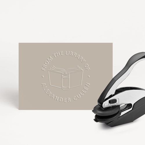 Library Embosser Book Embosser Personalized Custom Embosser Etsy