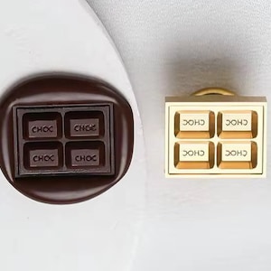 Timbro sigillo di cera al cioccolato, sigillo di cera 3D, sigillo di cera alimentare, sigillo di cera carino, timbro di cera lettera, timbro di cera fustellato, timbro di cera regalo