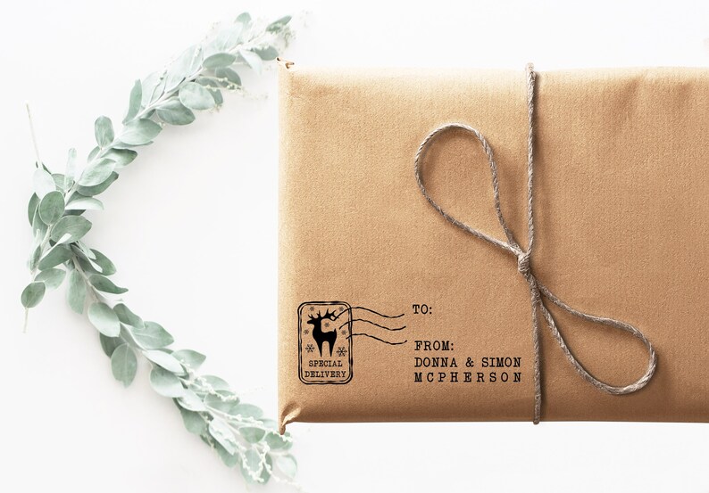 Gift Stamp Custom Stamp Holiday Stamp Personalized Stamp Etsy