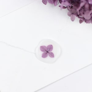 Lot de 10 cachets de cire de fleurs séchées | Sceaux de cire de fleur d'hortensia | Sceau de cire de pétales séchés | Sceaux de cire pour faire-part de mariage | Sceau de fleurs pressées