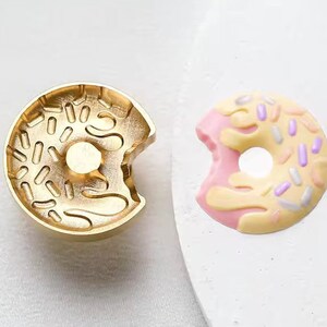 Timbro sigillo di cera ciambella, sigillo di cera 3D, sigillo di cera alimentare, sigillo di cera carino, timbro di cera lettera, timbro di cera fustellato, timbro di cera regalo