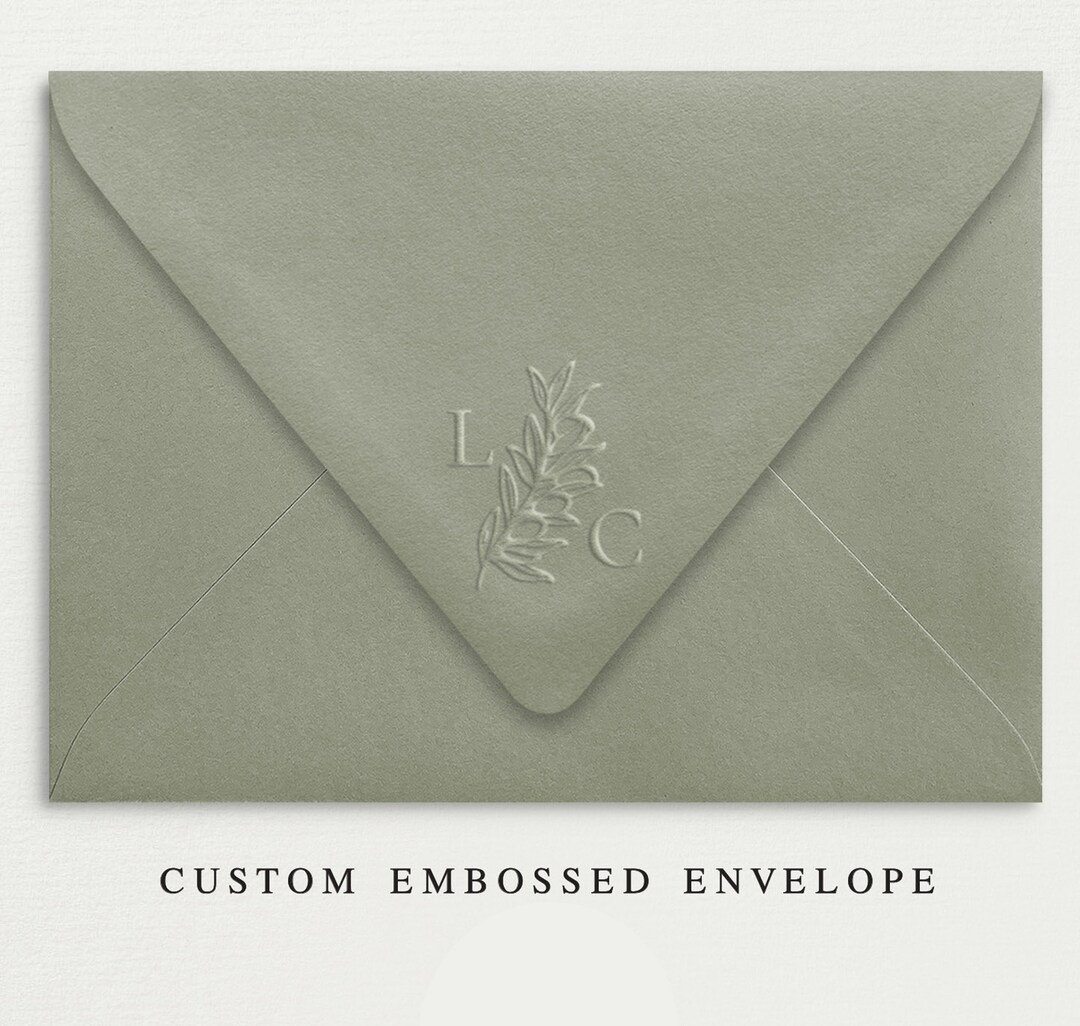 Custom Embossed Wedding Envelopes Addon for Wedding Invitation Order