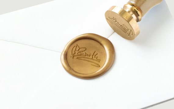 Custom Wax Seal Stamp - Custom Leave Border Single Initial Wax Seal Stamp