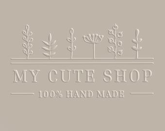 Sello en relieve personalizado, sello en relieve con logotipo, sello en relieve comercial, sello con logotipo, logotipo botánico, sello en relieve artesanal, sello comercial, sello con logotipo de planta