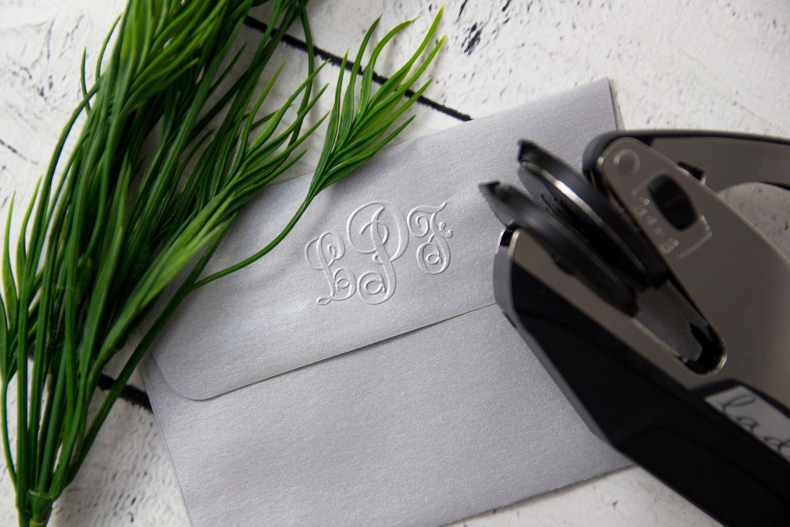 Embosser Monogram Embosser Custom Embosser Script Monogram Etsy