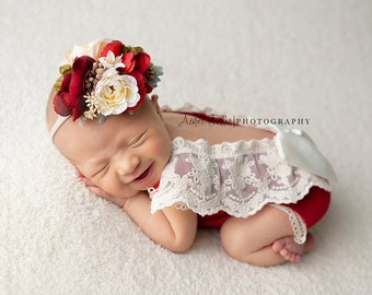 Newborn Christmas Romper, Newborn Photo Prop, Newborn Romper, Photo Outfit, Newborn Prop, Photography, Baby Girl Outfit