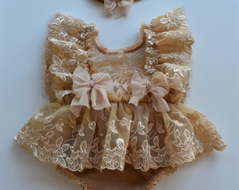 Nyföddfotorekvisita, fotooutfit, spetsromper för nyfödd, babyflickoutfit, nyföddromper, nyföddfotografering, nyfödd flicka