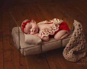 Christmas Newborn Photo Prop, Newborn Romper Prop,Baby Girl Outfit Photo Outfit, Newborn Girl Romper, Newborn outfit, Newborn lace romper