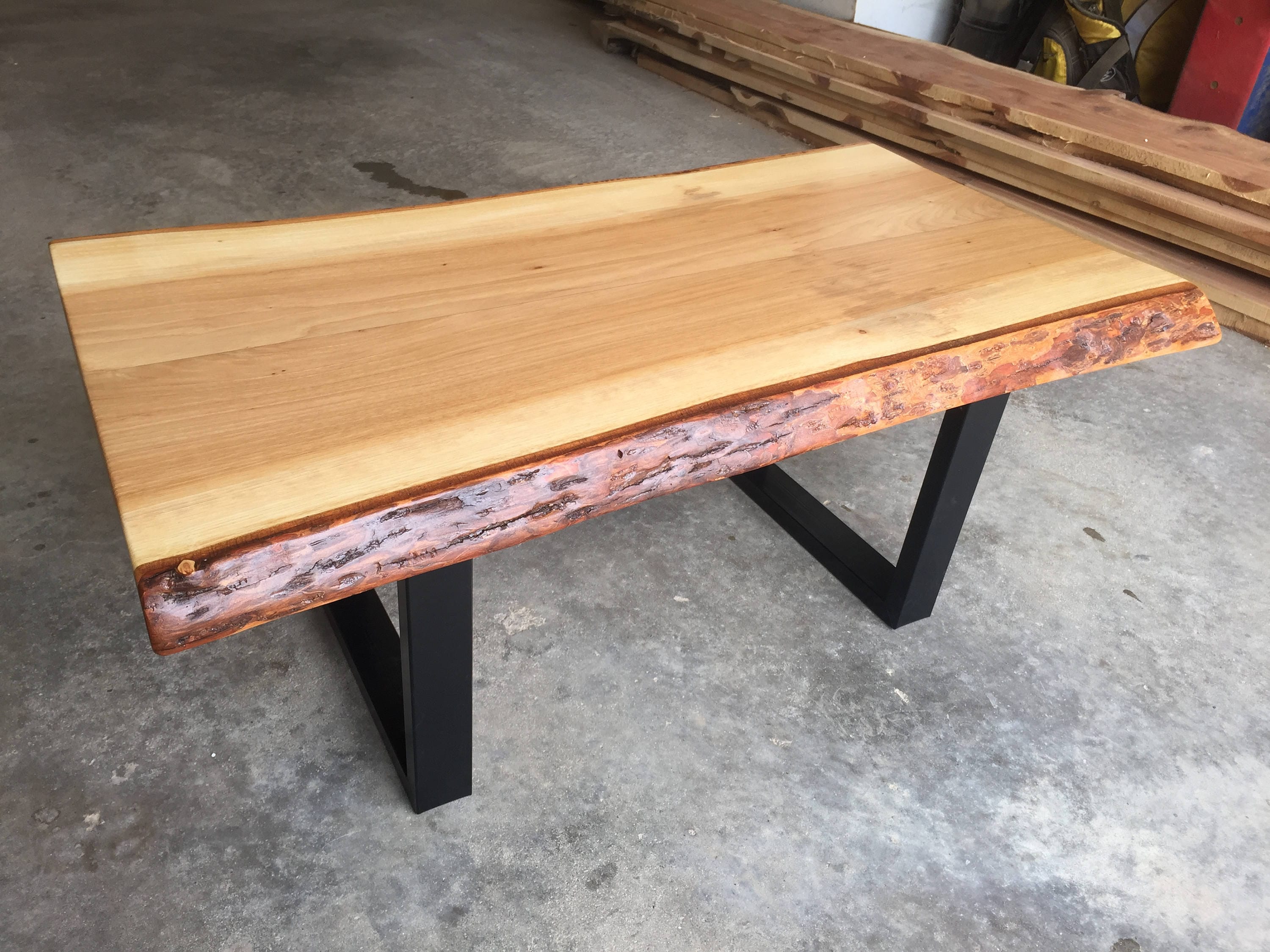 Custom Live Edge Coffee Tables with steel legs Rustic Coffee Etsy