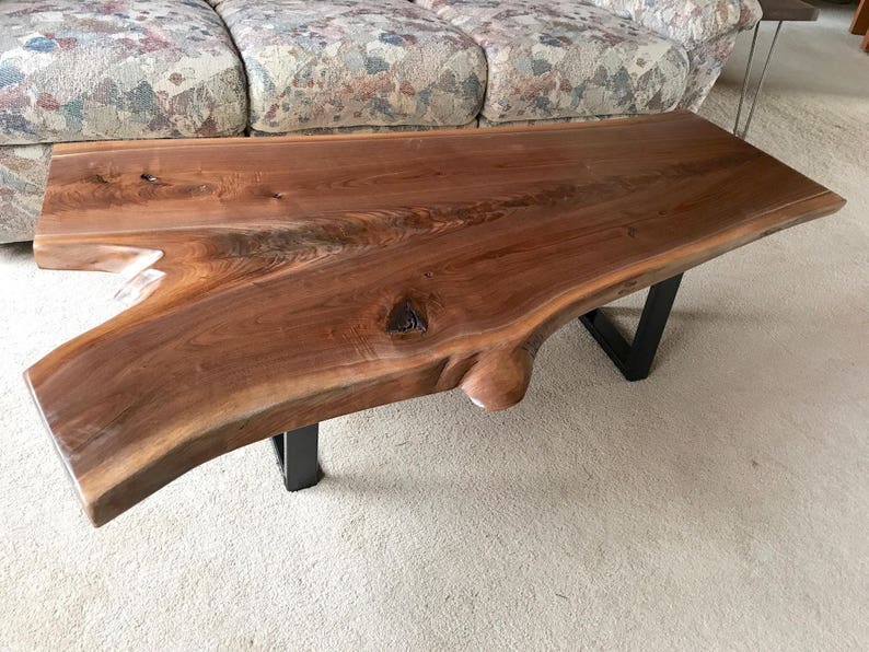 Custom Live Edge Coffee Tables with steel legs Rustic Coffee Etsy