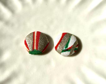 Upcycled Kimono Earrings, Vintage Japanese Silk, Sustainable Handmade Jewelry【F】