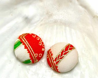Upcycled Kimono Earrings, Vintage Japanese Silk, Sustainable Handmade Jewelry【B】