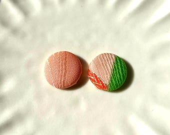 Upcycled Kimono Earrings, Vintage Japanese Silk, Sustainable Handmade Jewelry【H】