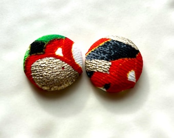 Upcycled Kimono Earrings, Vintage Japanese Silk, Sustainable Handmade Jewelry【D】