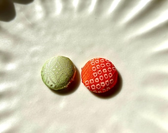 Upcycled Kimono Earrings, Vintage Japanese Silk, Sustainable Handmade Jewelry 【E】
