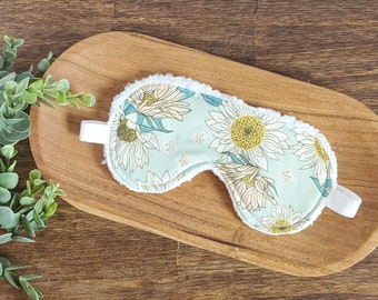 Boho Sleep Mask Gifts for Women - Cute Sleep Mask - Floral Sherpa Sleep Mask - Comfy Sleep Mask - Insomnia Sleep Mask