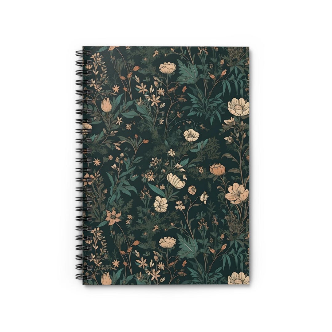 Whimsy Notebook Deco Spiral Notebook Cottagecore Floral Forest Whimsy Fairy Journal ...