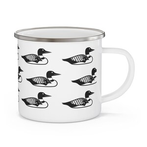 Loon Enamel Camping Mug, Hiking Lover Gifts, Birthday Gifts for Bird Lover, Ornithologist Gift, Bird Watching Gifts, Nature Lover Gifts