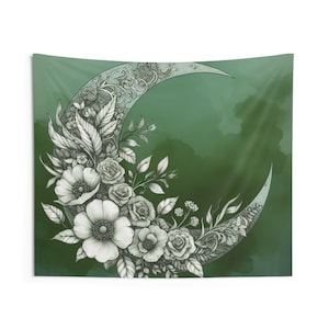 Celestial Moon Ethereal Bedroom Wall Hanging Tapestry, Pretty Wall Decor for College Dorm, Mother's Day Gift, Birthday Gift Idea image 1