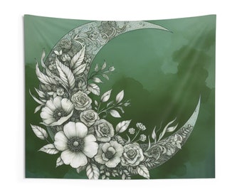 Celestial Moon Ethereal Bedroom Wall Hanging Tapestry, Pretty Wall Decor for College Dorm, Mother's Day Gift, Birthday Gift Idea