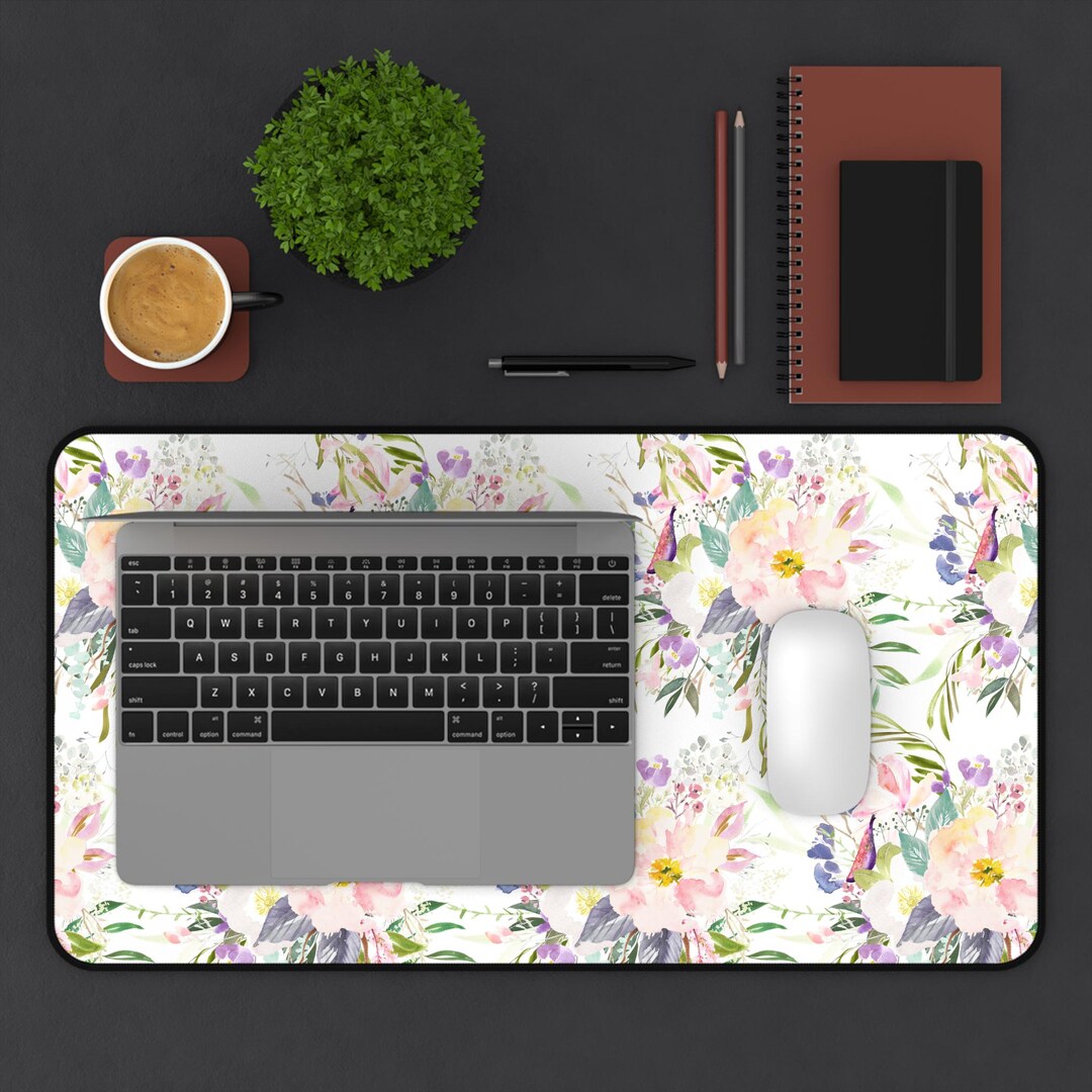 Floral Computer Mat Floral Desk Mat, Elegant Home Office Decor, Mouse Pad, Gift for Her ...