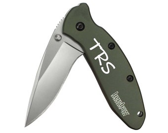 Kershaw Scallion 1620OL Personalized Assisted Opening Pocket Knife, Olive Green
