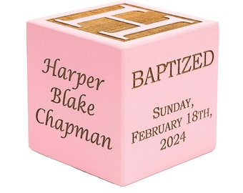 Baptism Gift Boy, Girl, Personalized Baptism Gift, Baby Baptism Block, Baby Gift, Baby Dedication Gift, Engraved Block, Unique Baptism Gift