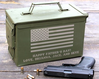 Personalized Engraved Ammo Can, Father's Day Gifts, Made In USA, Genuine Military Surplus 50 cal, Storage Box, Gifts for Groomsmen