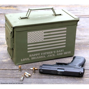 Personalized Engraved Ammo Can, Father&#39;s Day Gifts, Made In USA, Genuine Military Surplus 50 cal, Storage Box, Gifts for Groomsmen