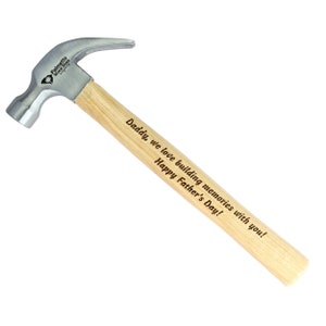 Laser Engraved Personalized Wood Hammer, Father&#39;s Day Gift From Kids, Father of the Bride Gift, Anniversary Gift For Him, Gifts For Dad