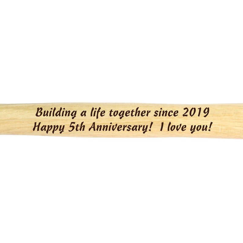 Laser Engraved Hammer for Valentines Day, Father's Day Gift, 5th Anniversary Gift For Him, Personalized Gift, Gift For Dad, Housewarming image 7