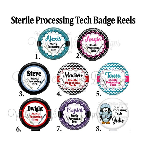 Personalized Sterile Processing Tech Retractable ID Badge Reel Etsy