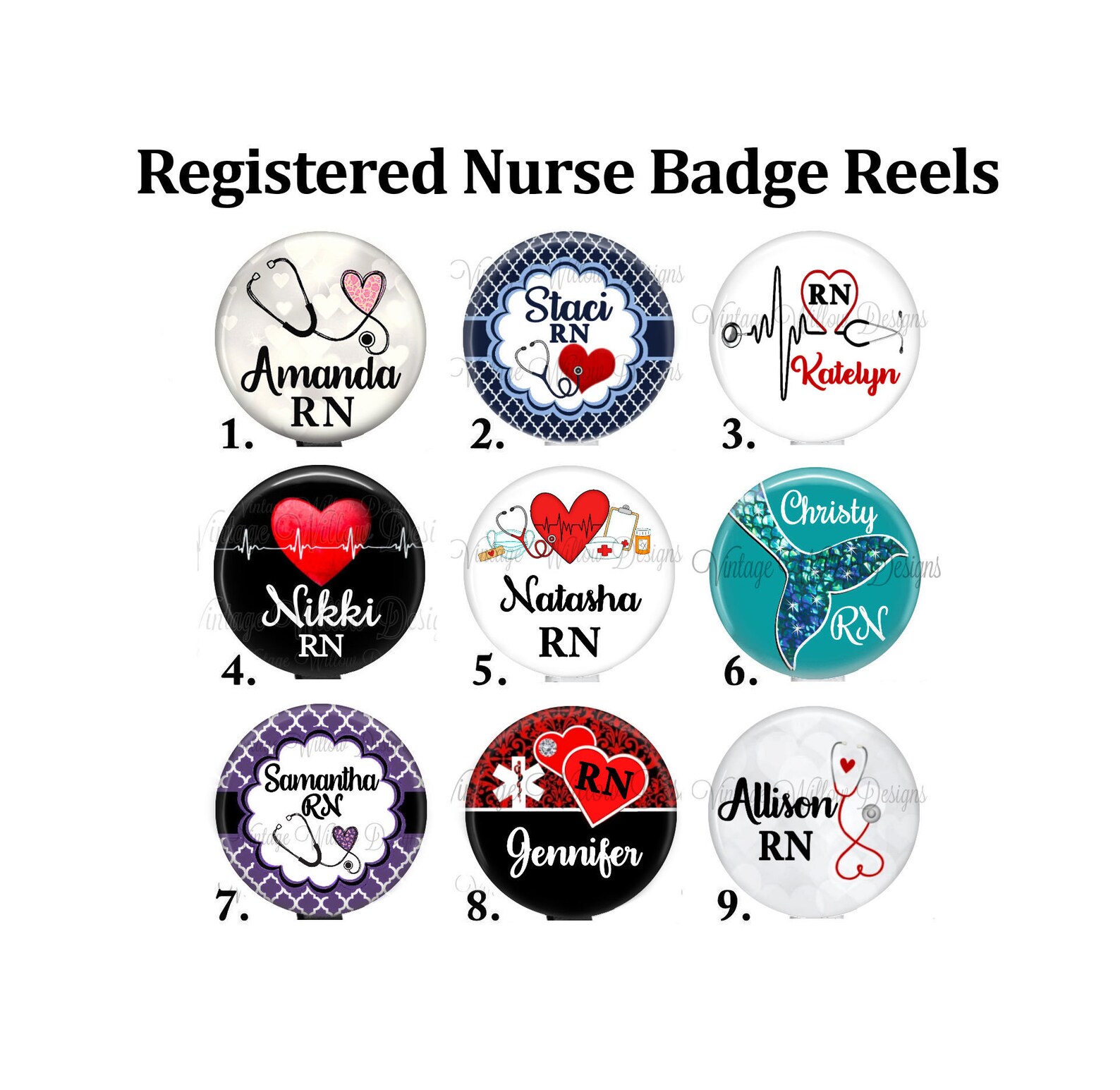 Personalized Registered Nurse RN Retractable ID Holder Badge | Etsy