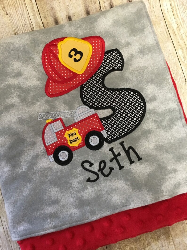Firefighter Baby Blanket Fire Truck Baby Blanket Etsy
