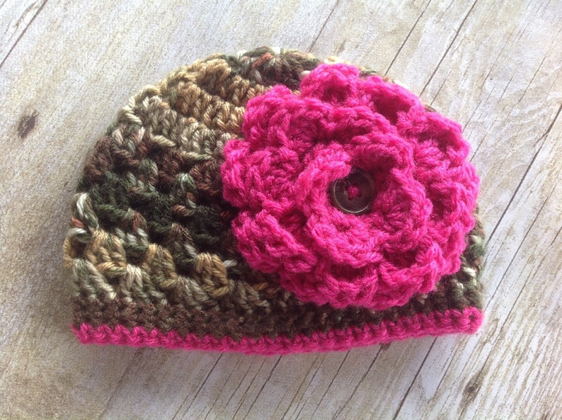 Newborn Pink Camouflage Set baby girl hat and diaper set Etsy