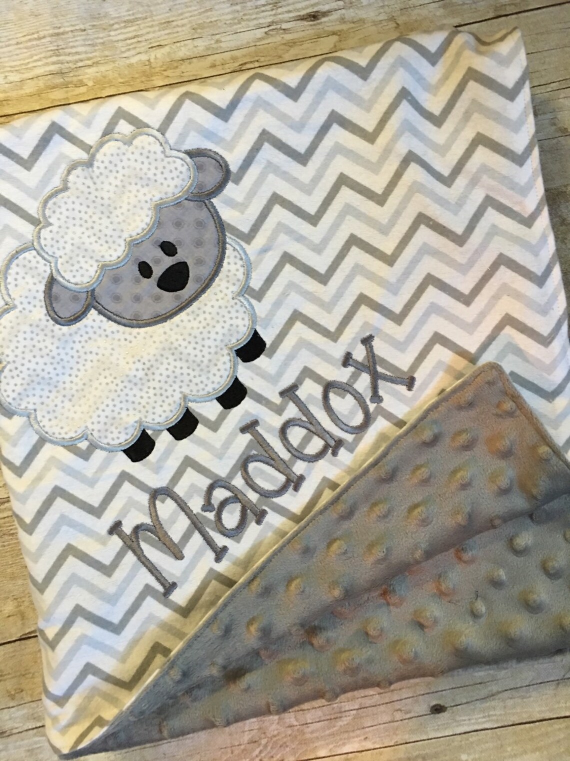 Lamb Baby Blanket Lamb Blanket Embroidered Baby Blanket Etsy