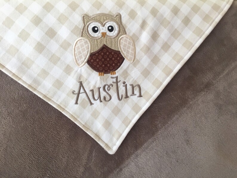 Owl Baby Nursery Personalized Baby Blanket Owl Baby Blanket Owl Blanket Owl Nursery Woodland Baby Nursery Woodland Baby Blanket