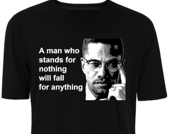 Camiseta masculina Malcolm X Quote – Malcolm X Panteras Negras Partido Direitos Humanos Civis