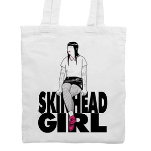 Skin Head Girl Baumwolle Tote Einkaufstasche