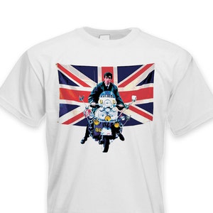 Union Jack Scooter Mens T-Shirt - Mods Northern Soul Vespa Lambretta British Culture
