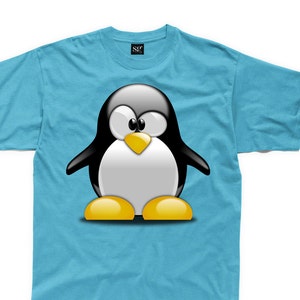 漫画ペンギンキッズ子供用ユニセックスTシャツ - 鳥動物かわいい面白い鳥ペンギン