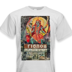 Kali Mens Large Print T Shirt - Hindu Religious Spiritual Hinduism